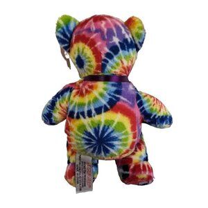 SYMBOLZ Columbus Tie Dye Rainbow colored bear plush stuffed animal‎ 8" Souvenir